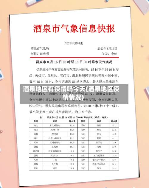 酒泉地区有疫情吗今天(酒泉地区疫情情况)-第1张图片