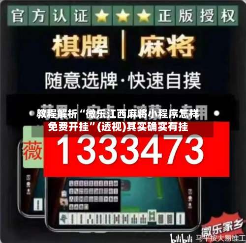 教程解析“微乐江西麻将小程序怎样免费开挂”(透视)其实确实有挂-第1张图片